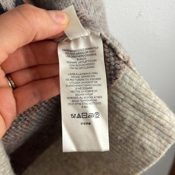 Anthropologie Beige Patterned Chunky Cowl Knit Sweater - Picture 5 of 9